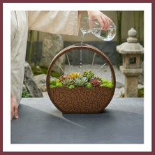 Storeşahin 3D Baskı Self-Watering Planter - Kendi Kendini Sulayan Saksı-Kahverengi SHN0720