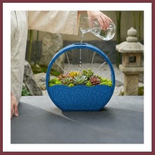 Storeşahin 3D Baskı Self-Watering Planter - Kendi Kendini Sulayan Saksı-Mavi SHN0720