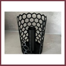 Storeşahin 3D Baskı Petek Desenli Kağıt Havlu Standı Ağırlıklı Tabanlı Dik Tezgah Üstü Havluluk Mutfak Siyah SHN0720