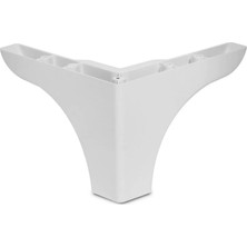 CATEKSSS 10 cm Plastik Ayak Mobilya Dolap Kanepe Tv Ünitesi Ayağı Beyaz - Düz Lükens Beyaz - 25’li Paket