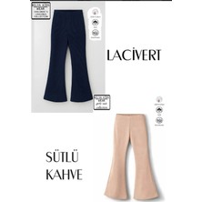 Belya Kids Wear 2 Li Pamuğa Pamuk Tam Kalıp Kız Çocuk Ispanyol Tayt