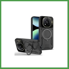 Soi Home Redmi Note 14 Pro 5g Uyumlu Kılıf Joy Lens Standlı Kapak - Siyah Soı