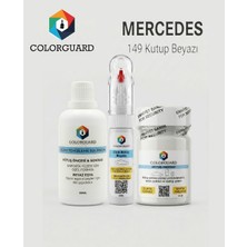 COLORGUARD Mercedes-Benz 149 Kutup Beyazı Rötuş Seti - 2 si 1 Arada İğne ve Fırça Uçlu Şişe, Solüsyon ve Rötuş Pastası