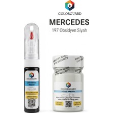 COLORGUARD Mercedes-Benz 197 Obsidyen Siyahı İğneli & Fırçalı Şişe Rötuş Boyası ve Rötuş Pastası Seti