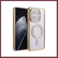 Storeşahin Mi 17T Pro Joke Simli Magneticsafe Kılıf - Gold SHN0720