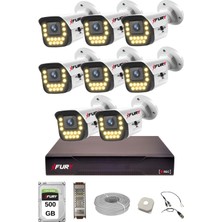 Fury 12 Li Sesli 15 Warm LED Gece Renkli Görüş Su Geçirmez Güvenlik Kamerası Seti 500GB