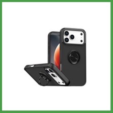 Soi Home iPhone 17 Pro Uyumlu Montreal Yüzüklü Silikon Kapak - Siyah Soı