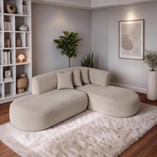 İnarch Dizayn Inarch Dizayn Risha Oval Hatlı Modern L Köşe Koltuk