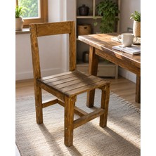 Masif Ahşap Sandalye – Sağlam ve Dayanıklı Ahşap Sandalye – Bahçe Balkon Kafe Ev Kullanımı
