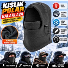 Kışlık Polar Balaklava Kar Maskesi – Rüzgar ve Soğuk Geçirmeye Karşı Korumalı, Yüz ve Boyun Koruyucu, Motosiklet, Balıkçılık ve Outdoor Kullanım Için Siyah Polar Maske