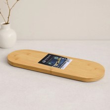 Herşey Trend Oval Bambu Ahşap Sunum Tepsisi 15X44X1.5 cm (1 cm Ayaklı)
