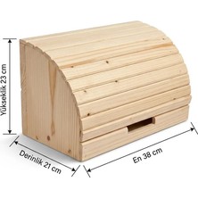 Ekmek Kutusu Katlanır Kapaklı Ekmek Saklama Dolabı Mutfak Organizeri 38X21X23 cm