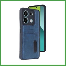 Soi Home Redmi Note 13 Pro 4g Uyumlu Kılıf Sara Kartvizitli Deri Kılıf - Lacivert Soı