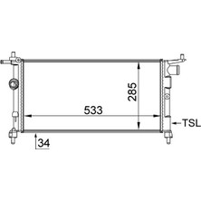 Mahle Radyatör Corsa B - Tıgra - Combo 1.2-1.4-1.4 16V Klimasız Mek 530X285X34