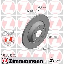 Zimmermann Arka Fren Aynası A6 Allroad 4fh 2.7 Tdı Quattro/3.0 Tdı Quattro 2006 986479458-DF4776 (2 Adet)