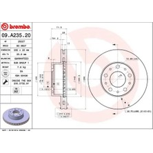 Brembo Ön Fren Diski Boxer 3 Jumper 3 Ducato 3 2006-2015 Jant Kucuk 280X28X5DL Havalı (2 Adet)