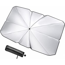 Katjmer Titanyum Kaplama Katlanabilir Araç Ön Cam Güneşlik Şemsiyesi 140 × 75 Cm, Uv Yansıtıcı, Isı Önleyici, Taşıma Kılıflı - Siyah
