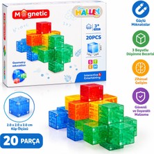 Magnetic Geometry Educatıon 20 Parça Manyetik Yapı Seti Eğitici Manyetik Blokları 2 cm Geometri Set