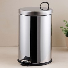 Sungur's Store Pedallı 16 L Krom Metal Çöp Kovası