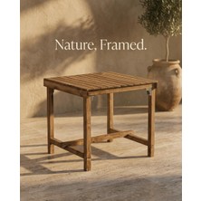 Yöre Ahşap Masif Ladin Ahşap Katlanabilir Masa 69X71X70 cm Bahçe Balkon Teras Masası