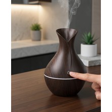 Nemere Aromaterapi Difüzör 130 ml Ahşap Desenli Ultrasonik 7 Renk LED
