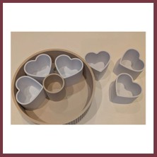Storeşahin 3D Baskı Kalp Bölmeli Döner Atıştırmalık Sunum Tepsisi Ortası Sos Kâseli 6 Bölmeli Çerezlik Lazy Susan SHN0720