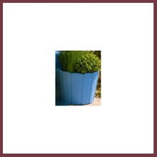Storeşahin 3D Baskı Askılı Balkon Saksısı Dikey Çizgili Dekoratif Çiçek ve Aromatik Bitki Saksısı - Mavi SHN0720