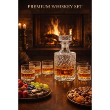 Madame Luda Premium Üst Segment Viski Bardağı/karaf Sürahi Takımı-Seti.(6 Bardak+1 Karaf Şişe) 7 Parça Set.