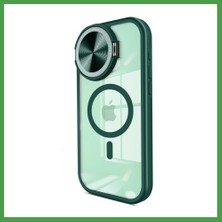 Soi Home iPhone 14 Pro Max Uyumlu Kılıf Teleskop Lens Magsafe Silikon Kapak - Koyu Yeşil Soı