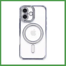 Soi Home iPhone 16 Plus Uyumlu Kılıf Joke Simli Magneticsafe Kılıf - Mavi Soı