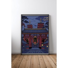 Kaminarimon Gate At Senso-Ji Temple Çerçeveli Tablo Poster Salon Duvar Dekoru Hediye