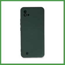 Soi Home Realme C11 2021 Uyumlu Kılıf Nano Içi Kadife Silikon - Koyu Yeşil Soı