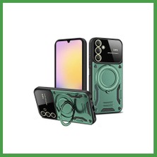 Soi Home Samsung Galaxy A05S Uyumlu Kılıf Joy Lens Standlı Kapak - Koyu Yeşil Soı
