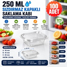 Yok Yok Ambalaj Plastik Kapaklı Kullan At Saklama Kabı Sızdırmaz Kap 100 Adet