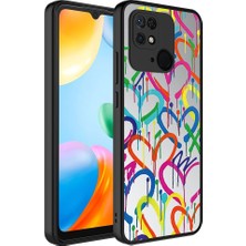 Lopard Xiaomi Redmi 10C Telefon Kılıfı Aynalı Desenli Kamera Korumalı Parlak Kapak Kalp Ultra Ince Tasarım