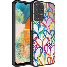 Lopard Samsung Galaxy A72 Telefon Kılıfı Aynalı Desenli Kamera Korumalı Parlak Kapak Kalp Ultra Ince Tasarım