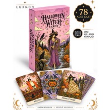 LUXMON Halloween Witch Tarot Kartları Mini Kullanım Kitapçıklı Cadılar Bayramı Temalı Tarot Destesi