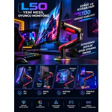 Technozi L50 Sınırsız Hareket Kabiliyeti 17-60 Inc Gaming Rgb Monitör Standı 20 Kg’a Kadar Monitörlerle Uyumlu