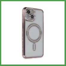 Soi Home iPhone 13 Uyumlu Kılıf Joke Simli Magneticsafe Kılıf - Pembe Soı