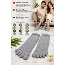 Lunexa Bambu Parmaklı Çorap Dikişsiz Unisex Antialerjik Terleme ve Koku Karşıtı Likralı Esnek Çorap -510-1