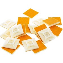 Myg Plus Yapışkanlı Kablo Bağı, 19 x 19 x 3.9 Mm, Beyaz Renk ve 50 Adet