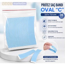 Evimdeyokyok Protez Saç Bandı 2,5 x 7,5 cm 36'lı Güçlü Yapışkanlı Saç Sistemi Peruk ve Postiş Bandı Mavi