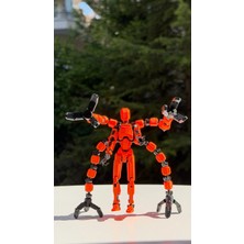 Loopify Moifugyia Lucky 13 Aksiyon Figürü Robot Oyuncak 13CM Mekanik Kollu Turuncu
