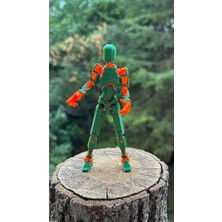 Loopify Moifugyia Lucky 13 Aksiyon Figürü Robot Oyuncak 13CM Yeşil Turuncu