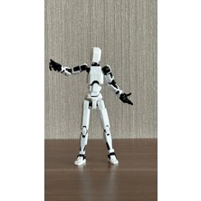Loopify Moifugyia Lucky 13 Aksiyon Figürü Robot Oyuncak 13CM Beyaz Siyah