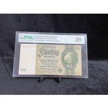 Öztürk Koleksiyon Almanya 1933 50 Reıchsmark Banknot Weımar Cumhuriyeti Dönemi Pmg 58 Epq Pıck 182A Sertifikalı Tarihî Banknot
