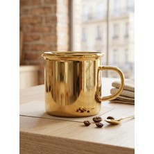 Elfi Lüks Porselen Gold Kupa Bardak-Nostaljik Enamel Tasarım Hediyelik Kupa