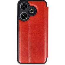 Zamerya Redmi 13 4g Kılıf Flip Cover - Kırmızı