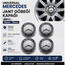 Memo Digital Universal Mercedes Jant Göbeği Kapağı Siyah 75MM - 70MM