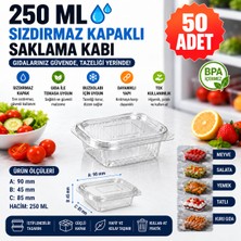 Yok Yok Ambalaj Sızdırmaz Kapaklı Plastik Saklama Kabı 50 Adet Kullan At Gıda Kabı Yemek ve Salata Saklama Kabı
